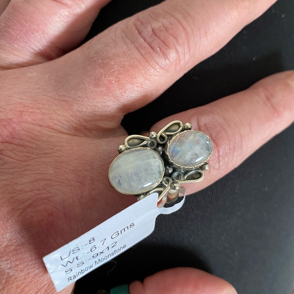 Rainbow Moonstone Ring - image 8